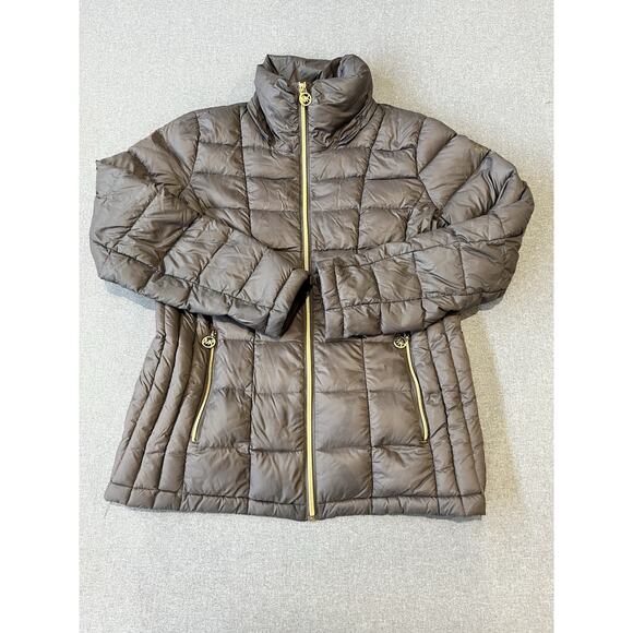 MICHAEL Michael Kors Brown Packable Down Jacket Large - Picture 1 of 7